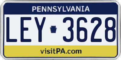 PA license plate LEY3628