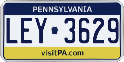 PA license plate LEY3629