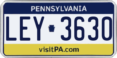 PA license plate LEY3630