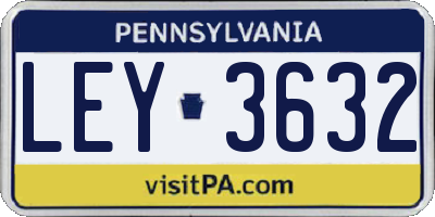 PA license plate LEY3632