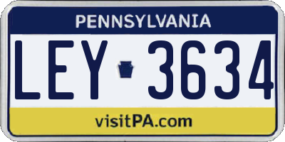 PA license plate LEY3634