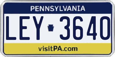 PA license plate LEY3640