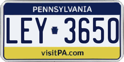 PA license plate LEY3650