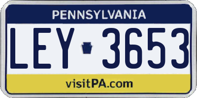 PA license plate LEY3653