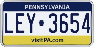 PA license plate LEY3654