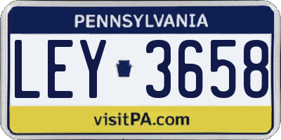 PA license plate LEY3658