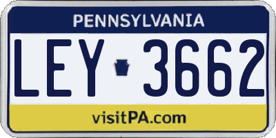 PA license plate LEY3662