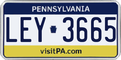 PA license plate LEY3665