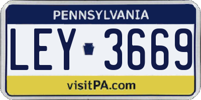 PA license plate LEY3669