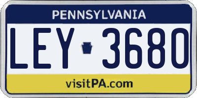 PA license plate LEY3680