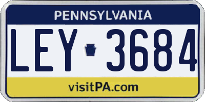 PA license plate LEY3684