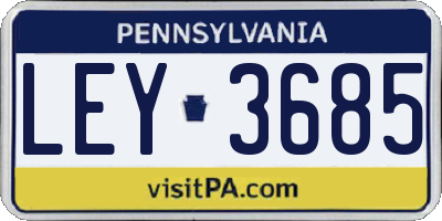 PA license plate LEY3685