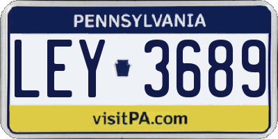 PA license plate LEY3689