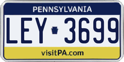 PA license plate LEY3699