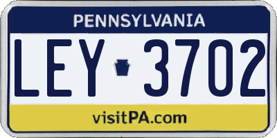 PA license plate LEY3702