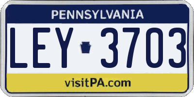 PA license plate LEY3703