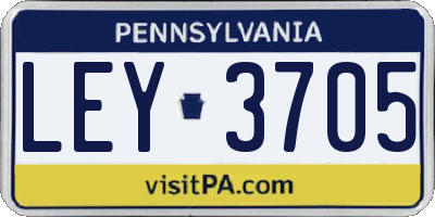 PA license plate LEY3705