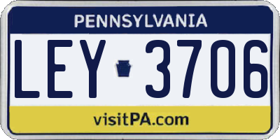 PA license plate LEY3706