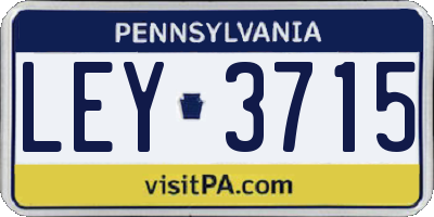 PA license plate LEY3715