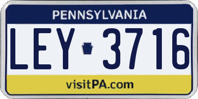 PA license plate LEY3716