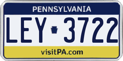 PA license plate LEY3722