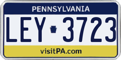 PA license plate LEY3723