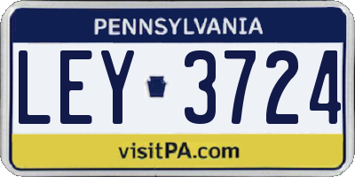 PA license plate LEY3724