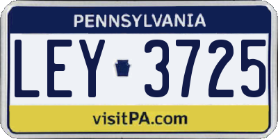PA license plate LEY3725