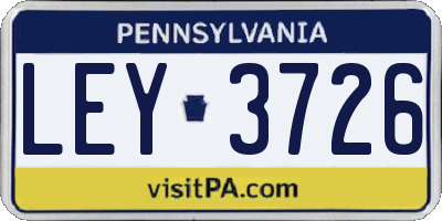 PA license plate LEY3726