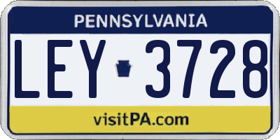 PA license plate LEY3728