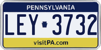 PA license plate LEY3732