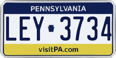 PA license plate LEY3734
