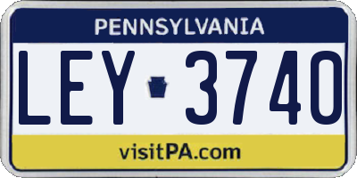 PA license plate LEY3740