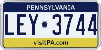 PA license plate LEY3744