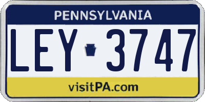 PA license plate LEY3747