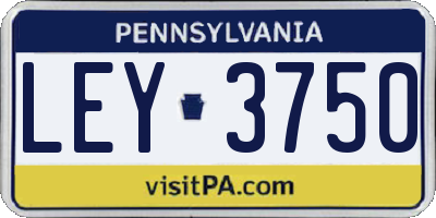 PA license plate LEY3750