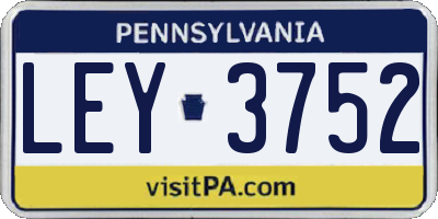 PA license plate LEY3752