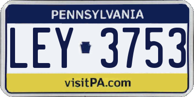 PA license plate LEY3753