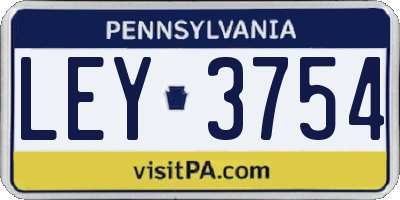 PA license plate LEY3754