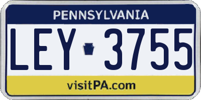PA license plate LEY3755