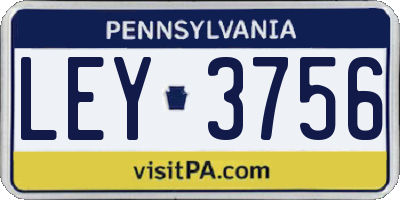 PA license plate LEY3756