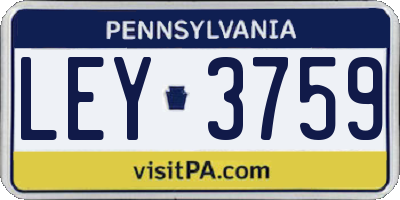 PA license plate LEY3759