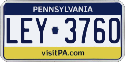 PA license plate LEY3760