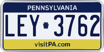 PA license plate LEY3762