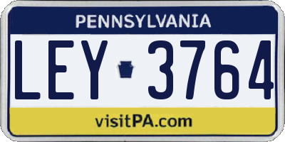 PA license plate LEY3764