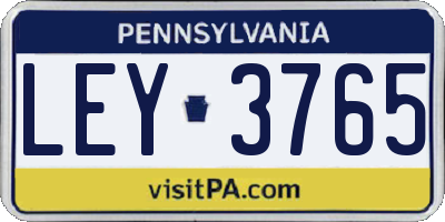 PA license plate LEY3765
