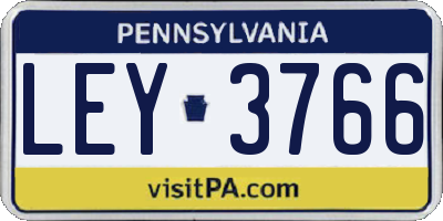 PA license plate LEY3766