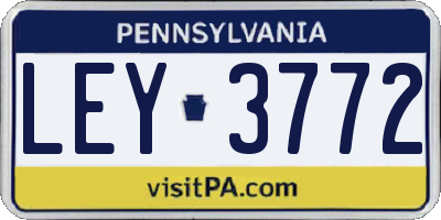 PA license plate LEY3772