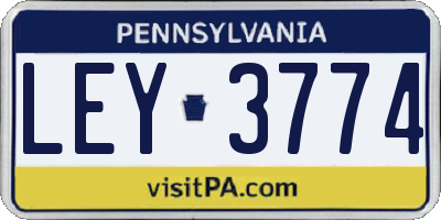 PA license plate LEY3774