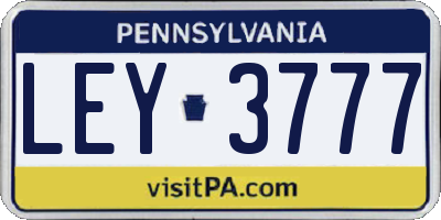PA license plate LEY3777